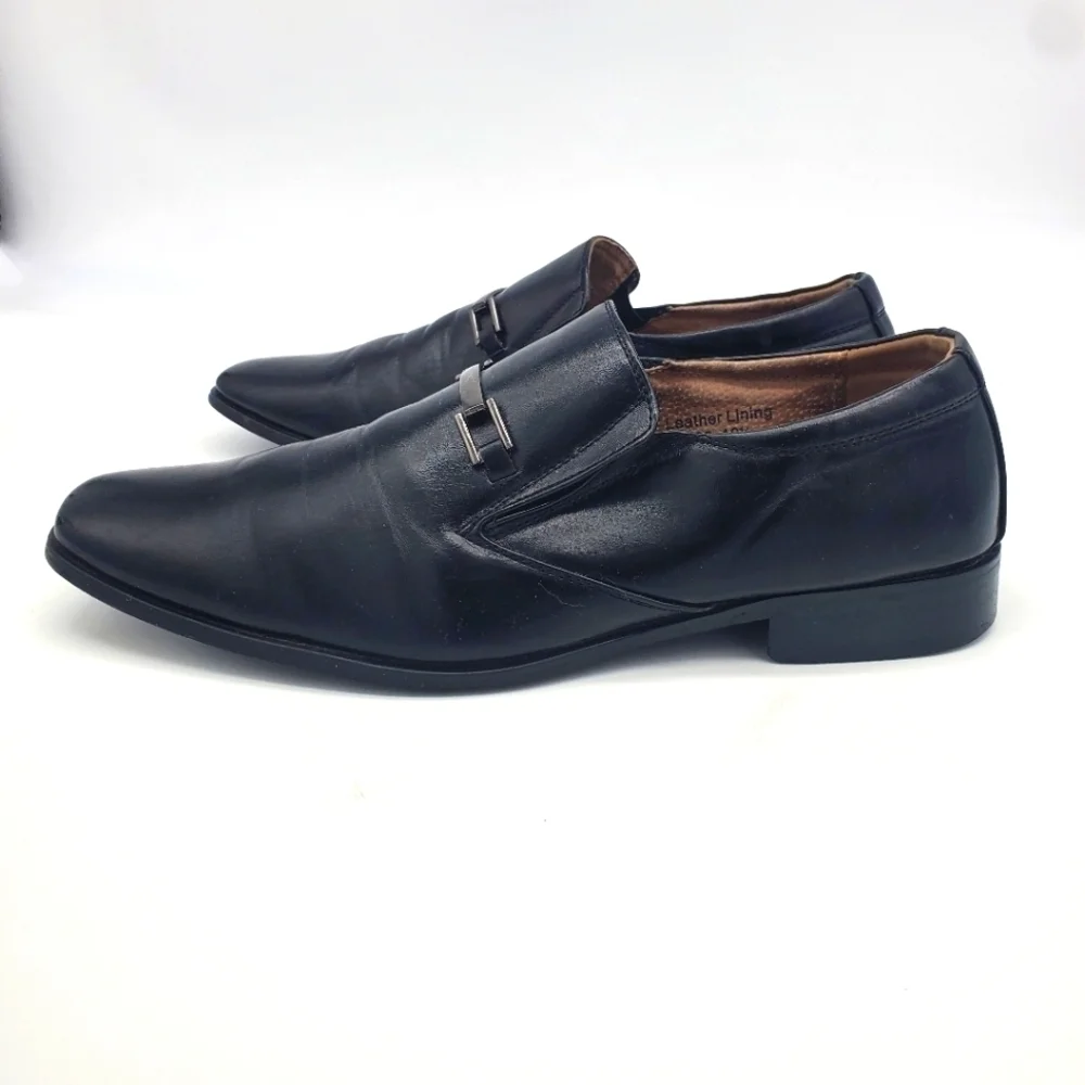 Majestic Shoes Men 10.5 37689 Slip On Pointed Toe Loafers Dress Shoes